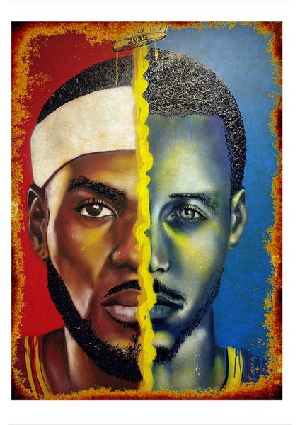 Lebron Vs Curry Art Mdf Poster