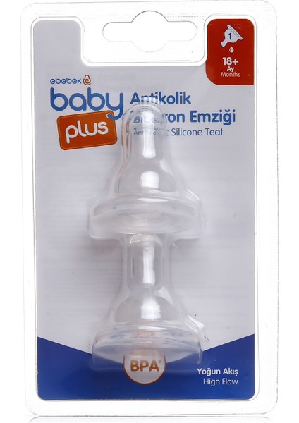 Antikolik Pp Biberon Yedek Emziği No:3 Yoğun Akış Ikili