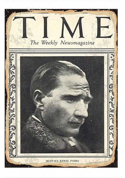 Atatürk Time Dergisi Kapağı Dekoratif Mdf Tablo