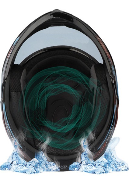 Modüler Motosiklet Kask Sun Visor Açık Yüz Çift Hava Havalandırmaları - Kırmızı (Yurt Dışıdan) (Yurt Dışından)