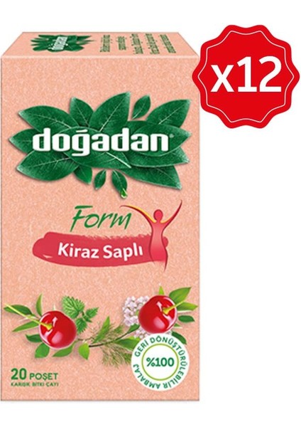 Form Çay Kiraz Saplı 20'li x 12 Adet