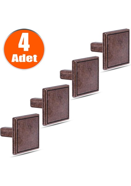 Düğme Kulp Kare Çekmece Dolap Kapak Kulpu Kulbu Metal Antik (4 Adet)