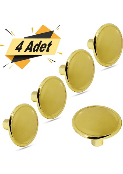 Art Düğme Kulp Daire Çekmece Dolap Kapak Kulpu Kulbu Metal Gold (4 Adet)