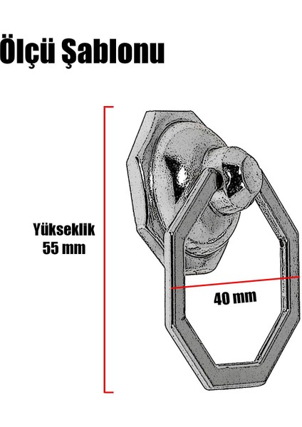 Sarkaç Dolap Çekmece Kulpu Kulbu Sekizgen Metal Halka Kulp (Antik Sarı) fiyatları