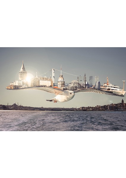 3d Istanbul Temalı Duvar Kağıdı Tek Parça