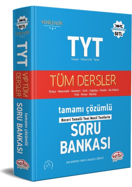 TYT Tüm Dersler Tamamı Çözümlü Soru Bankası