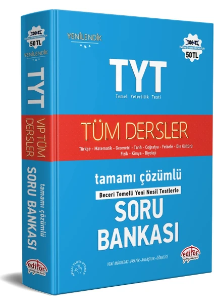 Editör Yayınları TYT Tüm Dersler Tamamı Çözümlü Soru Bankası