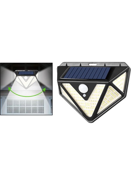 Güneş Enerjili Pır Hareket Sensörü Duvar Güvenlik Işık Bahçe Açık Lamba 166 LED (Yurt Dışından) indirimleri