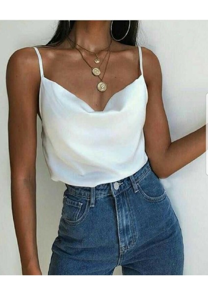 Saten Bluz Degaje Yaka