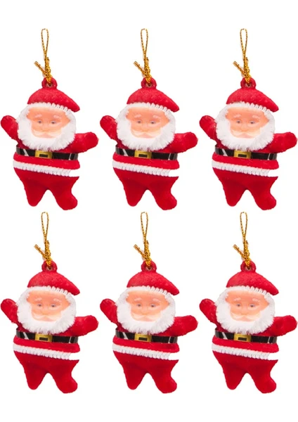 Yılbaşı Çam Ağacı Süsü Kırmızı Noel Baba 6’lı