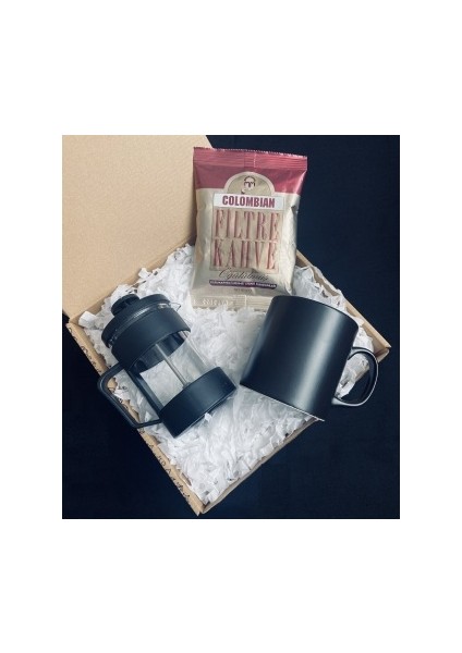 Colombian 80 gr & Siyah French Press & Siyah Kupa Bardak