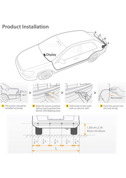Araba Ters Yedekleme Radar Sistemi Park Sensörleri (Yurt Dışından)