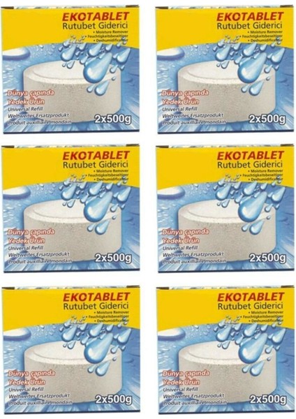 Rutubet Giderici Nem Alıcı Yedek Tablet 2 x 500 Natural 6'lı