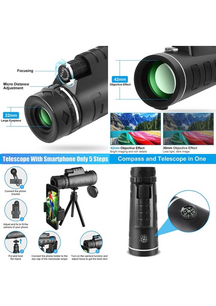 Seyahat Kampı Için Tripod Gece Görüşlü Hd Uzun Menzilli Monoküler Teleskop (Yurt Dışından) fırsatları