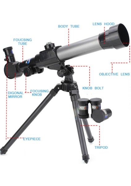 60MM 20/30/40X Monoküler Astronomik Teleskop Korsan Spyglass Hediyeler Çocuklar Çocuklar Için Ayarlanabilir Odak Uzaklığı Kamp Tripodlar (Yurt Dışından) fırsatları