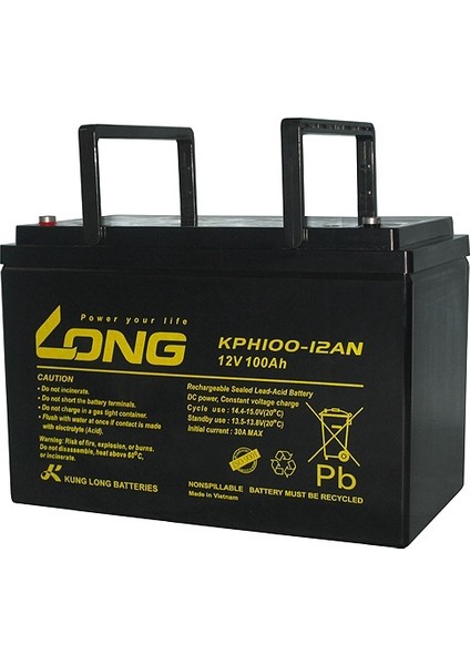 12V 100AH Uzun Ömürlü Kuru Tip Akü