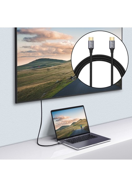 USB Tip Kablo Tipi-C3.1 Gen2 10 GB 100W Pd Şarj Veri Kordonu Siyah 1.5 M fırsatları