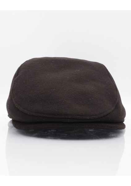 Erkek Şapka Kahve Kışlık Trend Flat Cap Yün Kasket