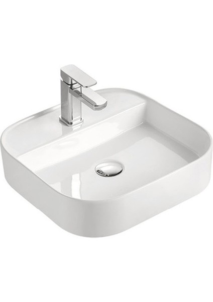 E-5408 Tezgah Üstü Porselen Lavabo Beyaz