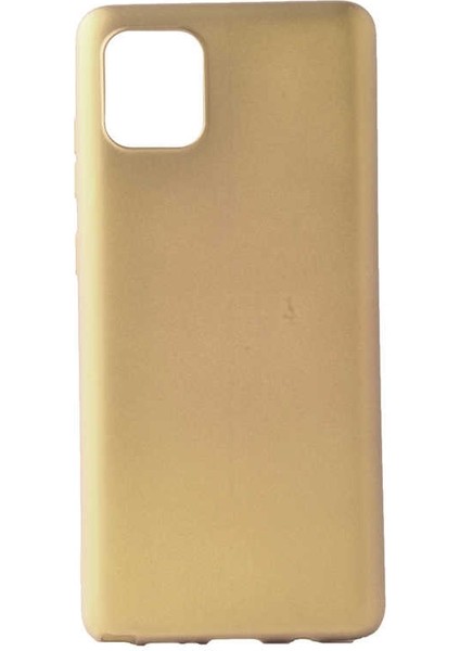 Samsung Galaxy S10 Lite Kılıf Premier Silikon Esnek Koruma+Nano Glass Gold