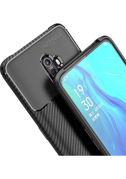 Oppo Reno 2 Kılıf Negro Karbon Dizayn Silikon Lacivert fiyatları