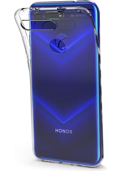 Huawei Honor View 20 Kılıf Süper Silikon+Nano Glass Şeffaf
