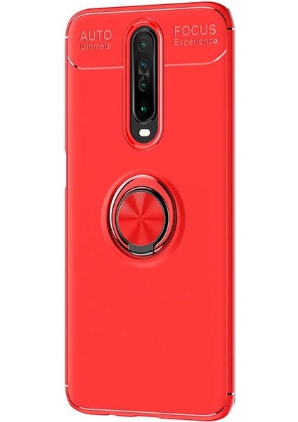 Xiaomi Poco X2 Kılıf Ravel Silikon Yüzüklü Mıknatıslı Kırmızı