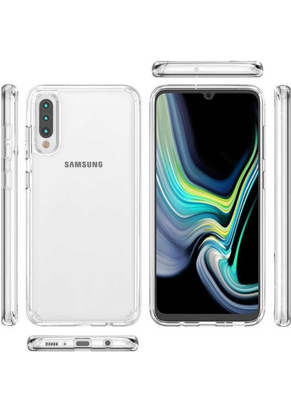 Samsung Galaxy A50S Kılıf Coss Şeffaf Sert Kapak Şeffaf