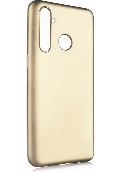 Realme 5i Kılıf Premier Silikon Esnek Koruma+Nano Glass Gold