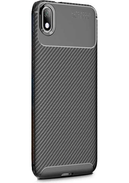 Xiaomi Redmi 7A Kılıf Negro Karbon Dizayn Silikon+Nano Glass Siyah