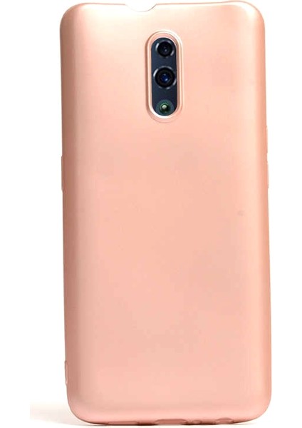 Oppo Reno Kılıf Premier Silikon Esnek Koruma+Nano Glass Bronz