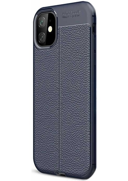 Apple iPhone 11 Pro Kılıf Niss Silikon Deri Görünümlü Lacivert