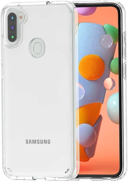 Samsung Galaxy A11 Kılıf Coss Şeffaf Sert Kapak Şeffaf