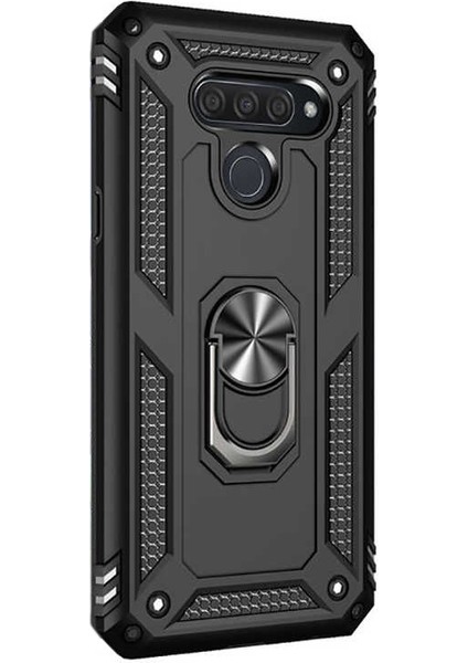 Samsung Galaxy Note 10 Plus Kılıf Vega Standlı Yüzüklü Mıknatıslı Siyah