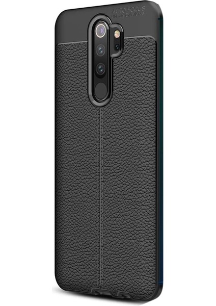 Oppo A9 2020 Kılıf Niss Silikon Deri Görünümlü Siyah