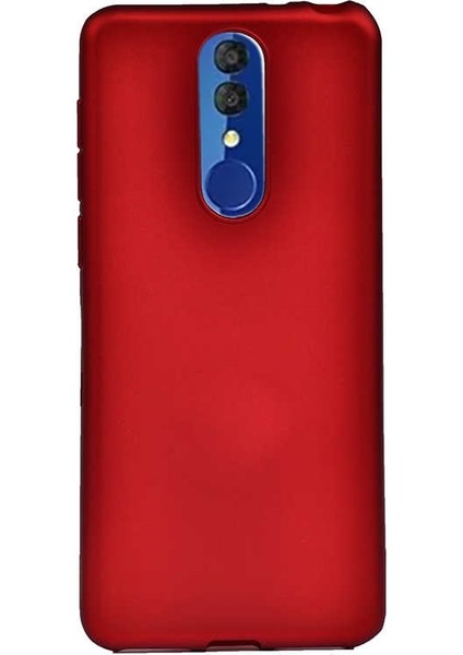 Alcatel 3 2019 Kılıf Premier Silikon Esnek Koruma+Nano Glass Kırmızı