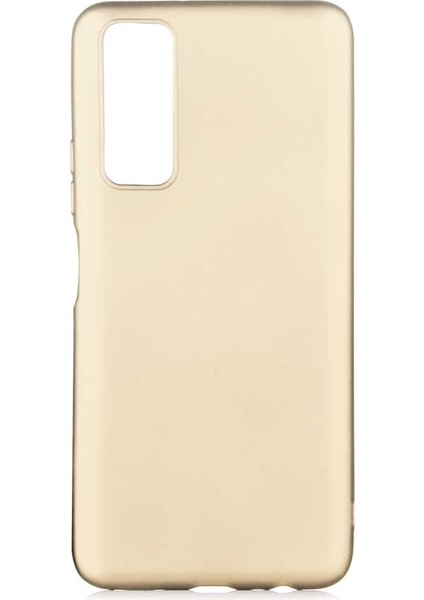Huawei P Smart 2021 Kılıf Premier Silikon Esnek Koruma+Nano Glass Gold