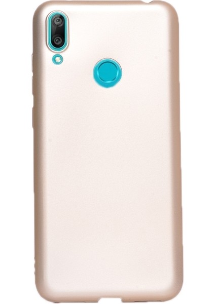 Huawei Y6S 2019 Kılıf Premier Silikon Esnek Koruma+Nano Glass Gold