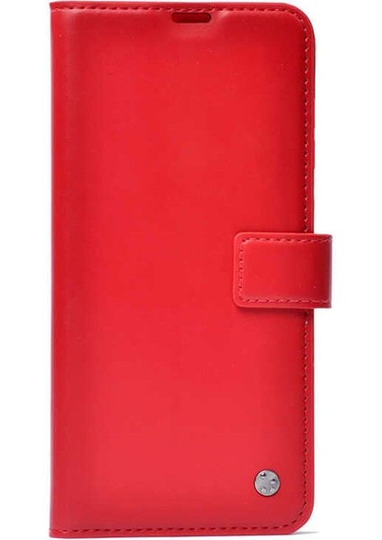 Xiaomi Mi 10T Pro Kılıf Kar Delüx Cüzdan Kartvizitli Standlı Kopçalı Kırmızı