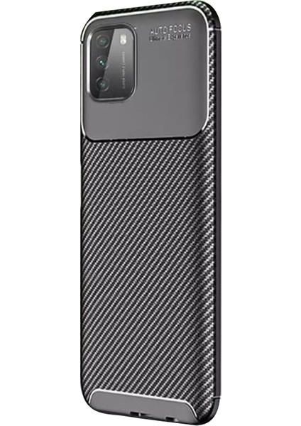 Xiaomi Poco M3 Kılıf Negro Karbon Dizayn Silikon Siyah