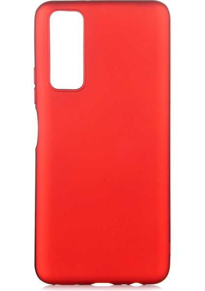 Huawei P Smart 2021 Kılıf Premier Silikon Esnek Koruma+Nano Glass Kırmızı