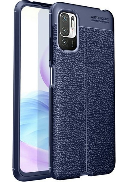 Xiaomi Poco M3 Pro Kılıf Niss Silikon Deri Görünümlü Korumalı Lacivert