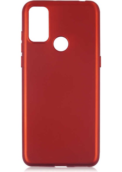 Alcatel 1s 2021 Kılıf Korumalı Mat Soft Premier Silikon+Nano Glass Kırmızı