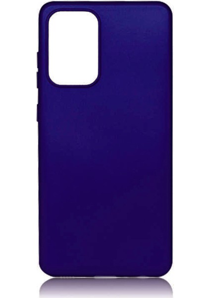 Samsung Galaxy A52 Kılıf Mat Soft Premier Silikon+Nano Glass Lacivert