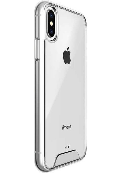 Apple iPhone x Kılıf Gard Nitro Şeffaf Sert Silikon+Nano Glass Şeffaf