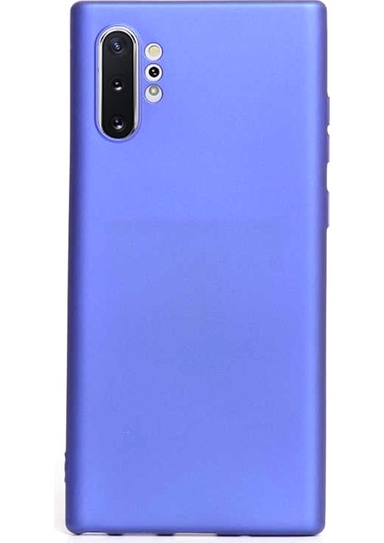 Samsung Galaxy Note 10 Plus Kılıf Premier Silikon Esnek Arka Koruma Mavi