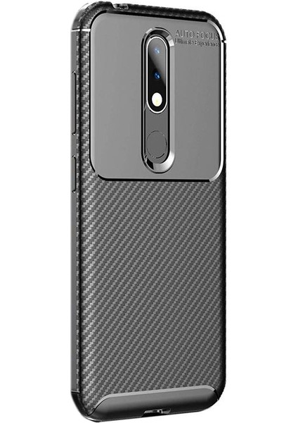 Nokia 4.2 Kılıf Negro Karbon Dizayn Silikon+Nano Glass Siyah