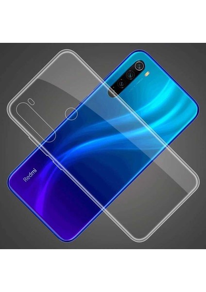 Xiaomi Redmi Note 8 Kılıf Süper Silikon Yumuşak Arka Koruma+Nano Glass Şeffaf