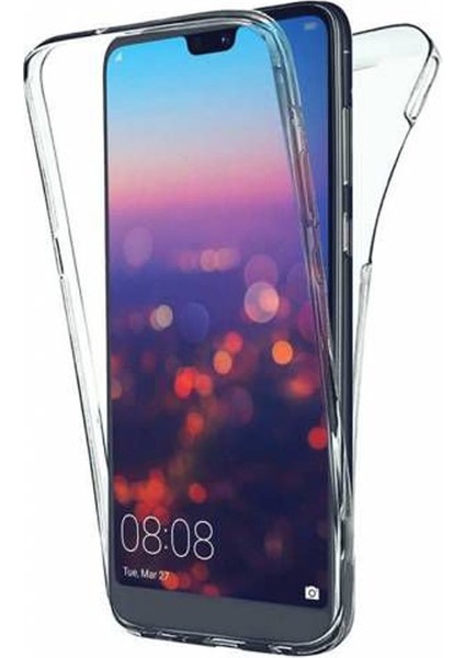 Huawei P20 Lite Kılıf Ön Arka Şeffaf Silikon Koruma Şeffaf