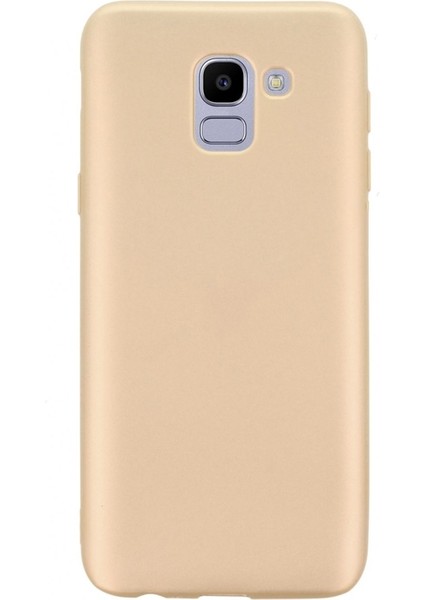 Samsung Galaxy J6 Kılıf Premier Esnek Silikon+Nano Glass Gold
